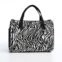 Косметичка на молнии, цвет чёрный/белый