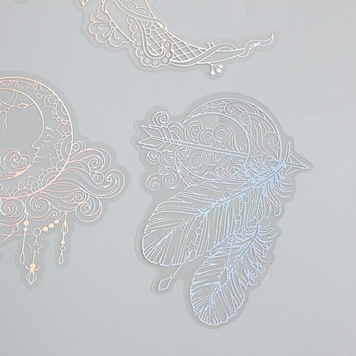 Наклейки для творчества Наклейки для творчества "Голография. Месяц бохо" d=10 см набор 10 шт 0,2х14х11 см