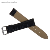 Ремешок для часов "Соломон", 20 мм, натуральная кожа, l-20 см, черный Ремешок для часов "Соломон", 20 мм, натуральная кожа, l-20 см, черный