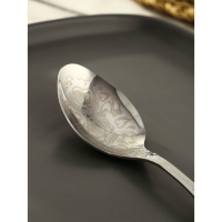 Ложка столовая «Тройка», h=19 см, толщина 2 мм, художественная роспись, цвет серебряный Ложка столовая «Тройка», h=19 см, толщина 2 мм, художественная роспись, цвет серебряный