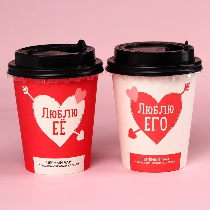 Подарочный набор &laquo;Есть друг у друга&raquo;: зелёный чай сенча со вкусом кокосовой мяты 3 г., чёрный чай с корицей и грецким орехом 3 г.