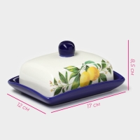 Маслёнка Доляна &laquo;Лимон&raquo;, 17&times;12&times;8,5 см, цвет белый