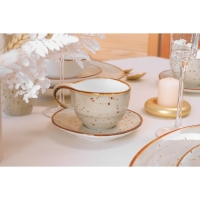 Чайная пара фарфоровая Magistro Mediterana, 2 предмета: чашка 250 мл, блюдце 16&times;15 см, цвет бежевый