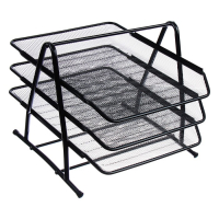 Лоток для бумаг горизонтальный, 3 отделения, чёрная сетка Лоток для бумаг горизонтальный, 3 отделения, чёрная сетка