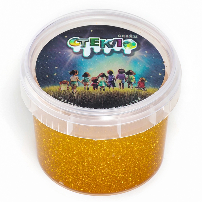 Слайм &laquo;Стекло&raquo; с золотыми блёстками, 90 г