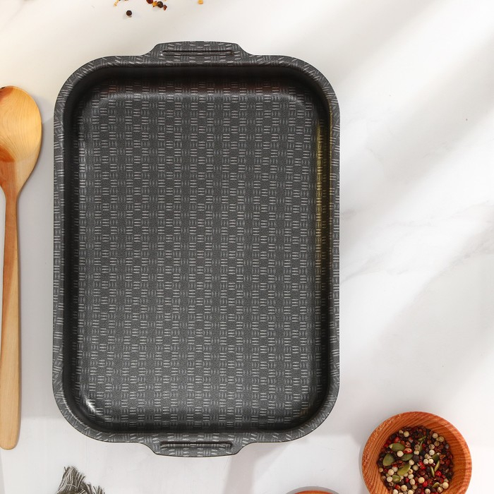 Противень &laquo;Хозяюшка&raquo;, 19&times;25 см, h=6 см, антипригарное покрытие, цвет бордовый