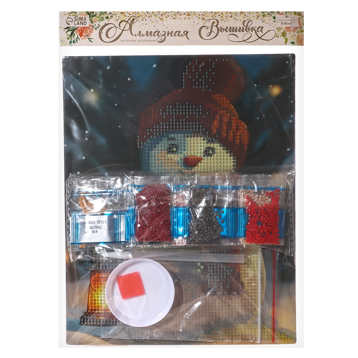 Алмазная мозаика с частичным заполнением на новый год «Снеговик» 20 х 25 см Алмазная мозаика с частичным заполнением на новый год «Снеговик» 20 х 25 см