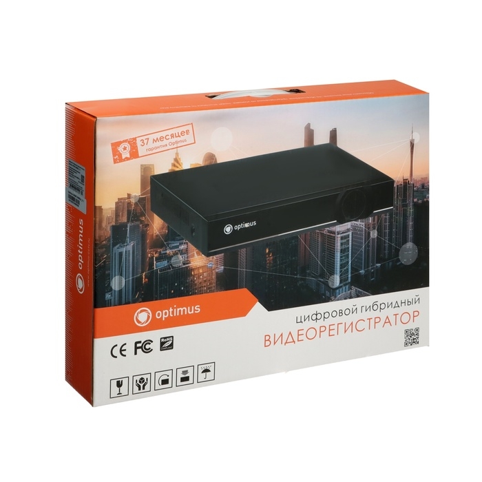 Видеорегистратор гибридный Optimus AHDR-3008EA_V.1, 8 каналов, 5MП, DVR/HVR/NVR,H.265/H.264