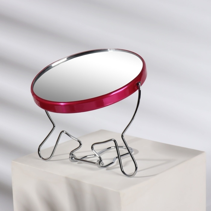 Зеркало настольное - подвесное «Круг», двустороннее, с увеличением, d зеркальной поверхности 11,5 см, цвет МИКС Зеркало настольное - подвесное «Круг», двустороннее, с увеличением, d зеркальной поверхности 11,5 см, цвет МИКС