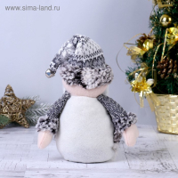 Мягкая игрушка "Дед Мороз с бубенчиком - длинные ножки" 10*40 см серебро Мягкая игрушка "Дед Мороз с бубенчиком - длинные ножки" 10*40 см серебро