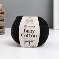 Пряжа "Baby cotton" 50% акрил 50% хлопок 165м/50гр (460 чёрный) Пряжа "Baby cotton" 50% акрил 50% хлопок 165м/50гр (460 чёрный)