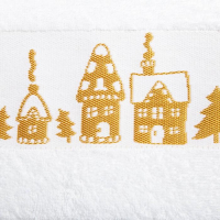 Полотенце махровое &laquo;Новый год: Домики&raquo; 50х90 см, 100% хлопок, 360гр/м2