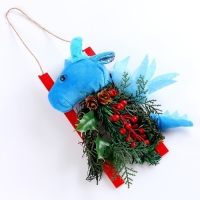 Новогоднее украшение «Дракон с елью», 22 см Новогоднее украшение «Дракон с елью», 22 см