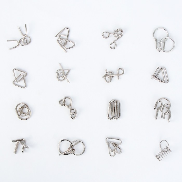 Металлические головоломки 16 шт "Звери"