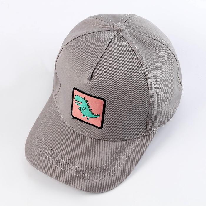 Кепка детская для мальчика &laquo;Динозаврик&raquo;, цвет серый, р-р 52-54, 5-7 лет