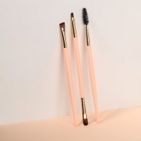 Набор кистей для макияжа, 3 предмета, цвет розовый Набор кистей для макияжа, 3 предмета, цвет розовый