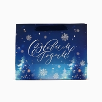 Пакет подарочный новогодний ламинированный &laquo;С Новым годом&raquo;, MS 18 х 23 х 10 см , Новый год