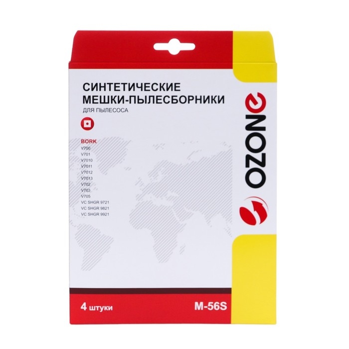 Мешок-пылесборник M-56S Ozone синтетические для пылесоса, 4 шт + микрофильтр Мешок-пылесборник M-56S Ozone синтетические для пылесоса, 4 шт + микрофильтр