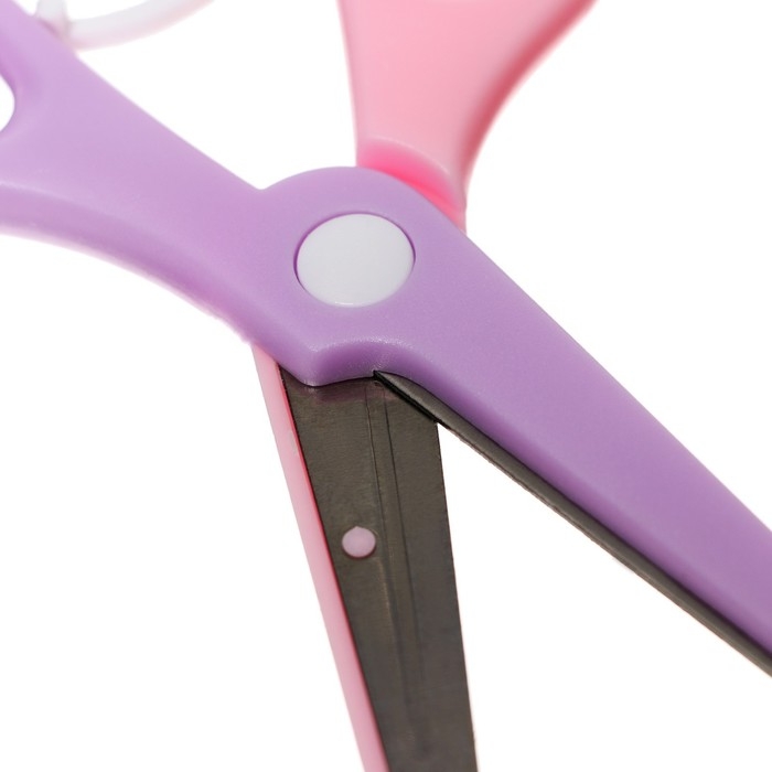 Ножницы пластиковые 13 см, фиксатор, с металлическими лезвиями и закруглёнными концами, безопасные, МИКС Ножницы пластиковые 13 см, фиксатор, с металлическими лезвиями и закруглёнными концами, безопасные, МИКС