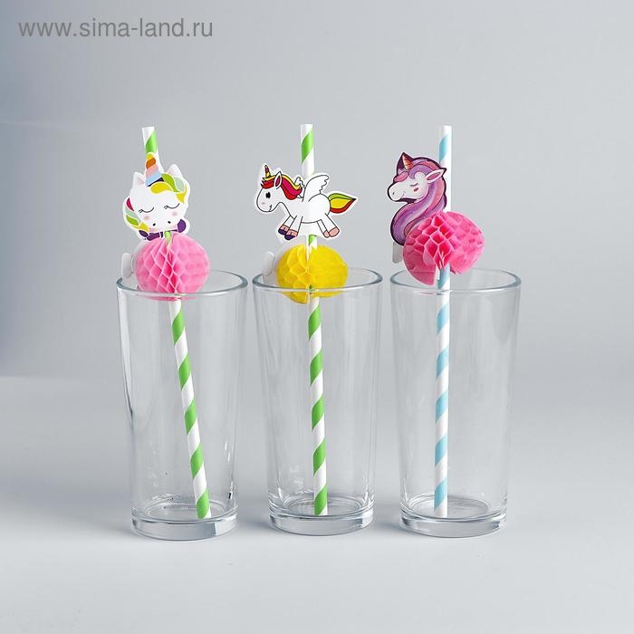 Трубочки для коктейля &laquo;Единорог&raquo;, набор 6 шт., МИКС