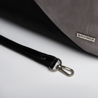 Сумка-тоут "Саломея" на молнии, цвет серый/чёрный