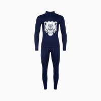 Термобельё мужское НАЧЁС (фуфайка, кальсоны) принт медведь, цвет тёмно-синий, размер 56