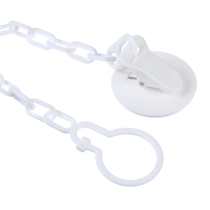 Держатель для соски - пустышки «Люблю молоко», на цепочке, цвет белый Держатель для соски - пустышки «Люблю молоко», на цепочке, цвет белый