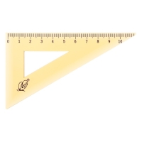 Набор чертёжный 4 предмета (линейка 15 см, угольник 30 &deg;/ 60 &deg;, 10 см; угольник 45 &deg;/ 45 &deg;, 8 см; транспортир 180 &deg;, 9 см), прозрачный оранжевый