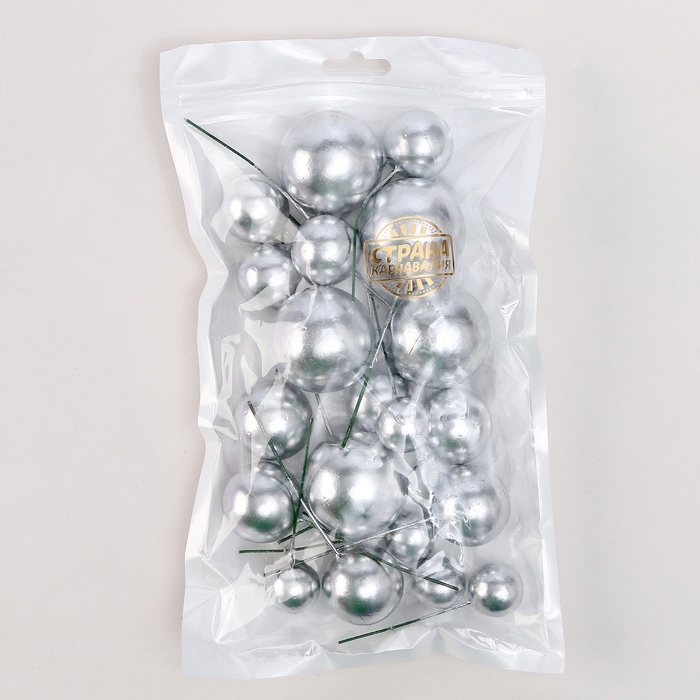Набор для украшения &laquo;Бусины&raquo;, цвет серебро