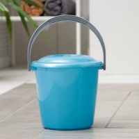 Ведро с крышкой &laquo;Соло&raquo;, 3 л, цвет голубой перламутр