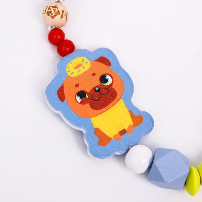 Держатель - игрушка для соски - пустышки &laquo;ТРЕНД. Пёсики&raquo; из дерева