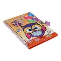 Записная книжка подарочная на замочке, А6+, 50 листов, линия, "Совушка", МИКС Записная книжка подарочная на замочке, А6+, 50 листов, линия, "Совушка", МИКС