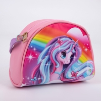Сумка детская для девочки "Единорог на радуге", искусственная кожа, с брелком, 18х15х2 см Сумка детская для девочки "Единорог на радуге", искусственная кожа, с брелком, 18х15х2 см
