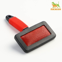 Пуходерка "Риф" без капель с резиновой ручкой, средняя, 10 х 14 см, чёрно-красная Пуходерка "Риф" без капель с резиновой ручкой, средняя, 10 х 14 см, чёрно-красная