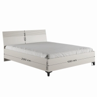 Кровать двуспальная с основанием 1600 Ника, 1650х2080х900, Кашемир/Дуб/Бежевый МДФ