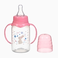 Набор бутылочек для кормления &laquo;Принцесса&raquo; 150 и 250 мл, прямые, цвет фуксия