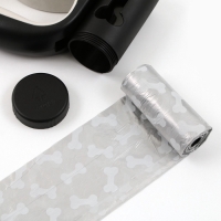 Рулетка &laquo;Косточка&raquo; с фонарем и отсеком для пакетов, 4,5 м, вес животного до 20 кг, черная