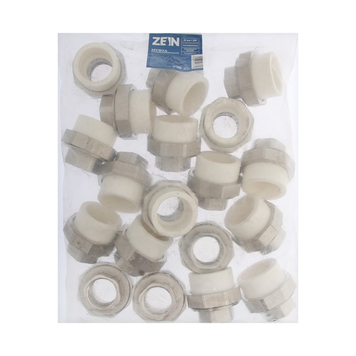 Муфта комбинированная ZEIN, полипропиленовая, американка, внутренняя резьба, d=32 мм х 3/4 Муфта комбинированная ZEIN, полипропиленовая, американка, внутренняя резьба, d=32 мм х 3/4"