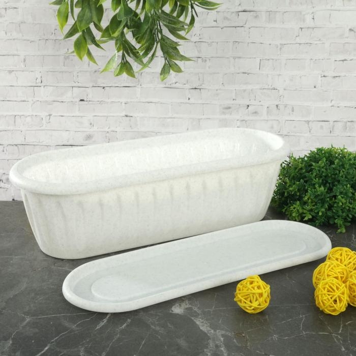 Горшок для кактуса с поддоном «Фелиция», 1,5 л, цвет мраморный Горшок для кактуса с поддоном «Фелиция», 1,5 л, цвет мраморный