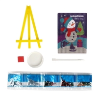 Алмазная мозаика на новый год с частичным заполнением для детей «Снеговик», новогодний набор для творчества Алмазная мозаика на новый год с частичным заполнением для детей «Снеговик», новогодний набор для творчества