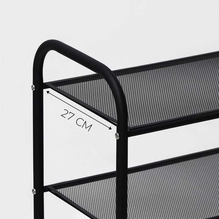 Обувница металлическая LaDо́m, 4 яруса, 60&times;27&times;64 см, цвет чёрный