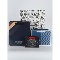 Набор пакетов подарочных ламинированных, двухсторонние, упаковка, &laquo;Мужчины с Марса&raquo; 12 х 15 х 5.5 см ‒ 40 х 31 х 11.5 см