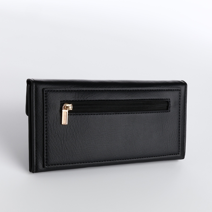 Кошелёк женский на кнопке, цвет чёрный Кошелёк женский на кнопке, цвет чёрный