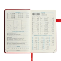 Ежедневник недатированный А5, 136 листов PREMIER, твёрдая обложка, искусственная кожа, ляссе, магнитный хлястик, бежевый блок 70 г/м2, красный