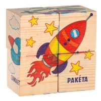 Кубики деревянные &laquo;Транспорт&raquo;, набор 4 шт.