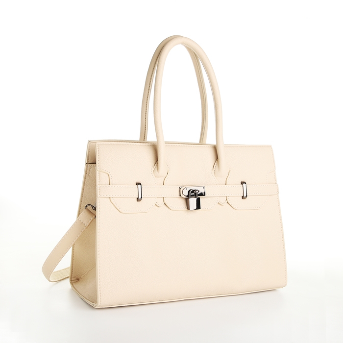 Сумка женская тоут, на молнии, цвет светло-бежевый