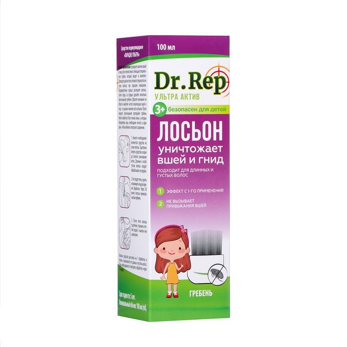 Лосьон Доктор Реп средство педикулицидное Парадиз Ультра  с гребнем, 100 мл