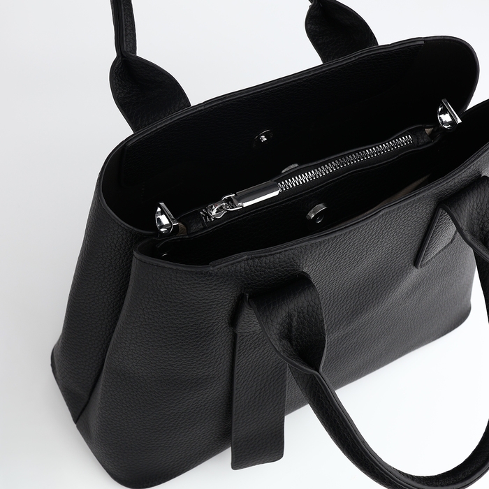 Сумка женская на молнии, TEXTURA, средний размер, цвет чёрный Сумка женская на молнии, TEXTURA, средний размер, цвет чёрный