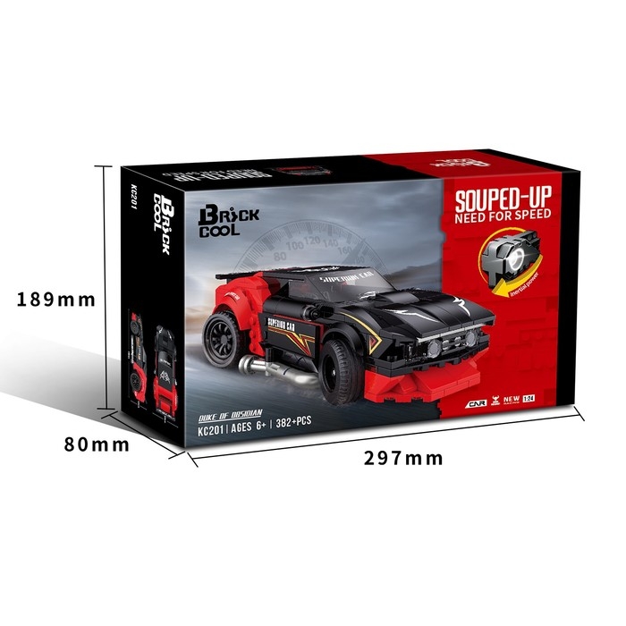 Конструктор Гонка «Чёрный буйвол», инерционный механизм, 382 детали Конструктор Гонка «Чёрный буйвол», инерционный механизм, 382 детали