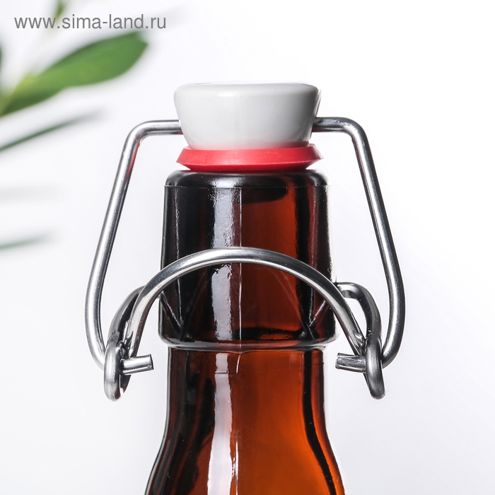 Бутылка бугельная, 500 мл, с пробкой, цвет коричневый Бутылка бугельная, 500 мл, с пробкой, цвет коричневый